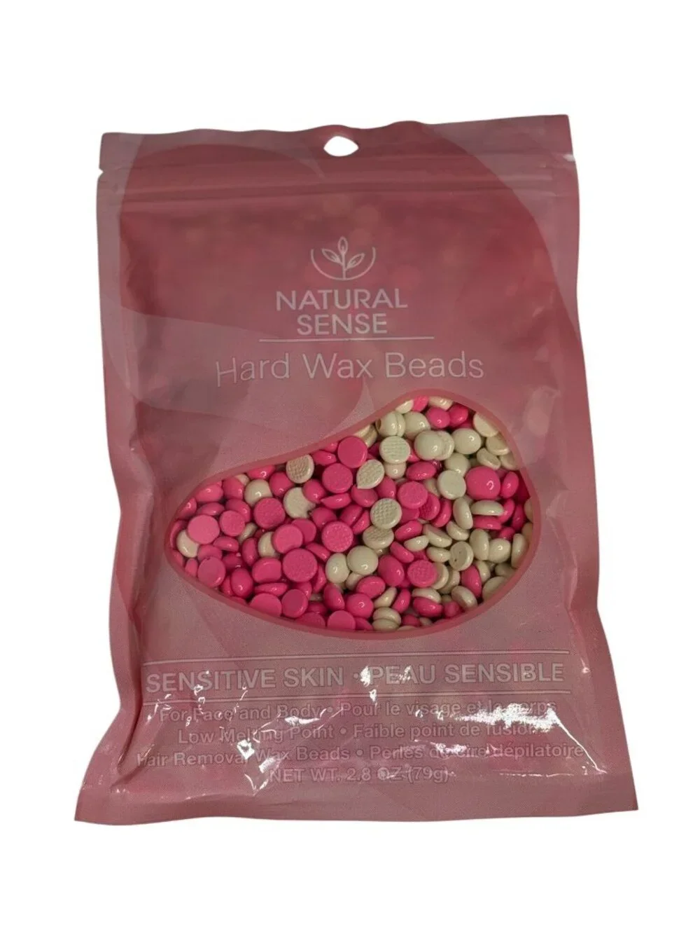 Natural Sense Hard Wax Beads Sensitive Skin 2.8 oz Hair Removal Pink NWT